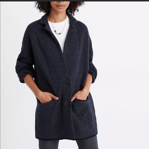 Madewell sweater blazer. Navy herringbone. Size XS.